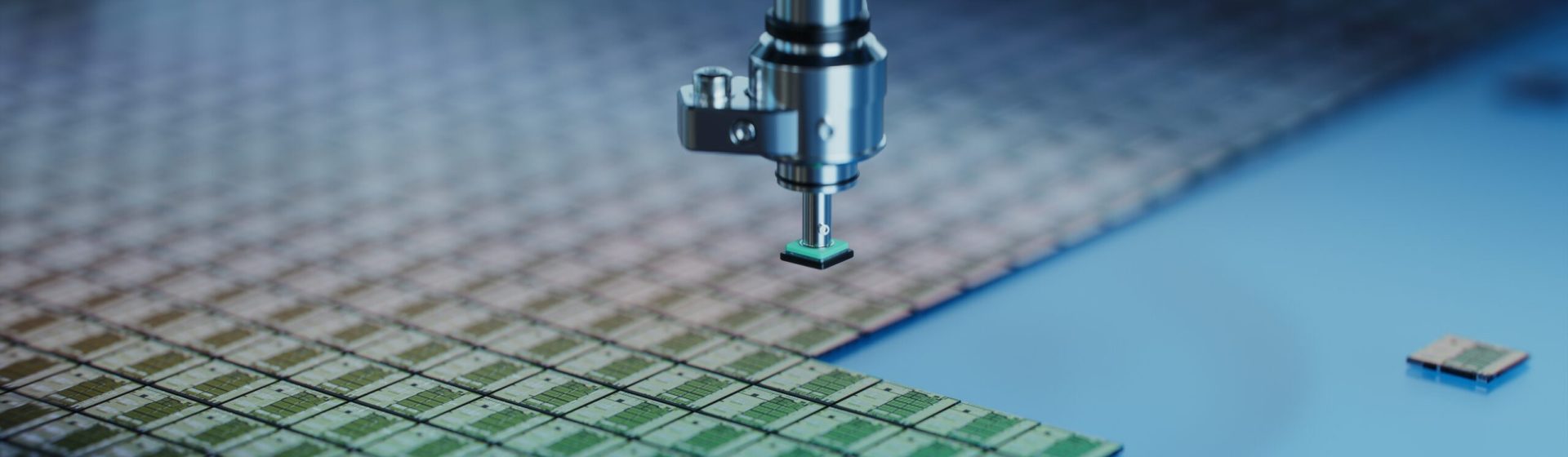 Close-up,Of,Semiconductor,Packaging,Process.,Computer,Chips,Are,Being,Extracted